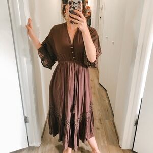Chocolate Brown Boho Jumpsuit